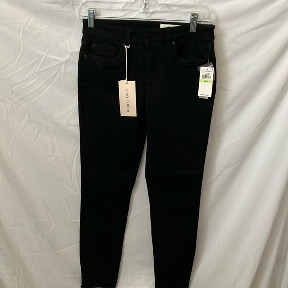 Vince Camuto: Black Denim La Brea Wash- Skinny Jeans- Stretch- frayed hem-27 (4) - Picture 1 of 16